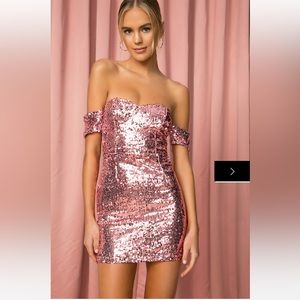 Superdown sequin pink dress size small